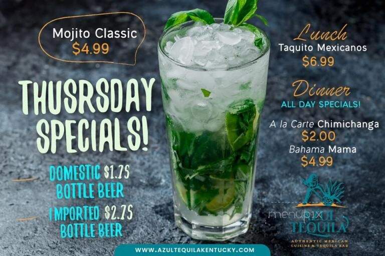 Azul Tequila - Glasgow, KY menu_pic