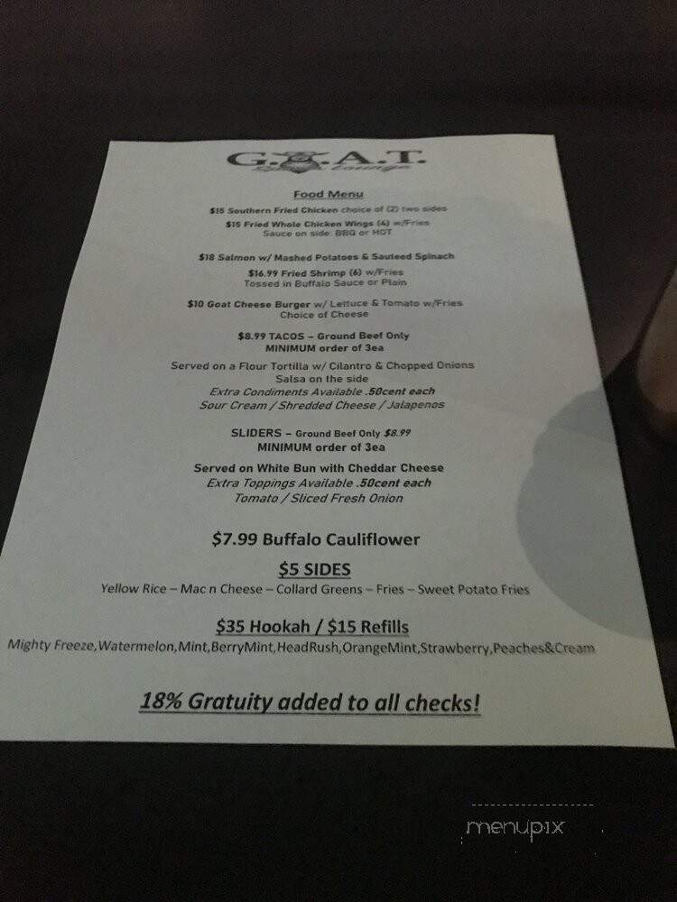Goat Sports Lounge - McDonough, GA menu_pic