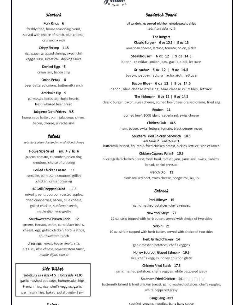 Holt County Grill - O'Neill, NE menu_pic