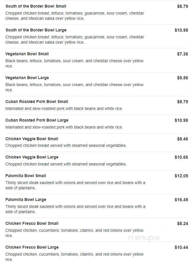 Tropical Grille - Simpsonville, SC menu_pic