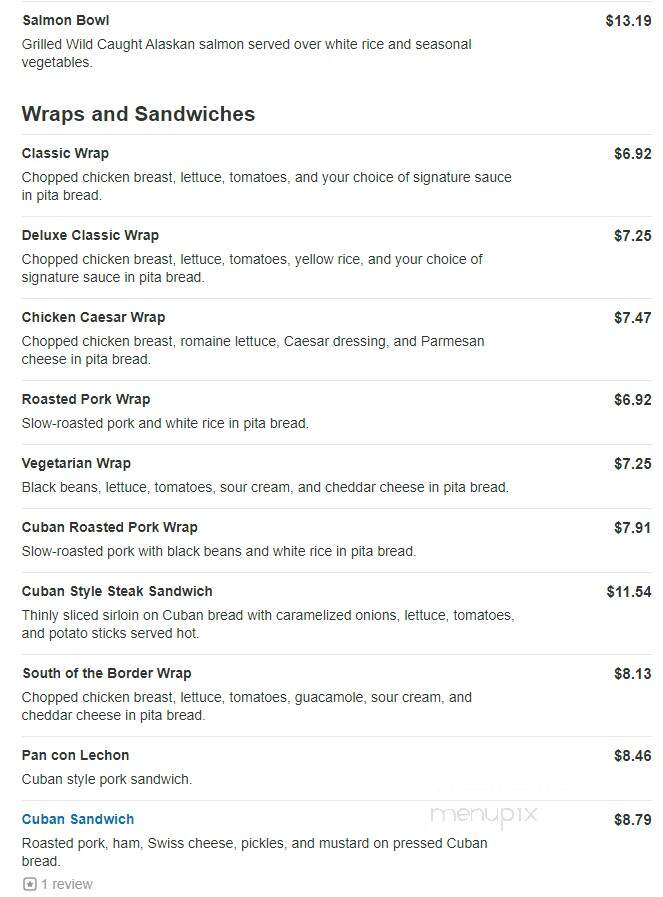 Tropical Grille - Simpsonville, SC menu_pic
