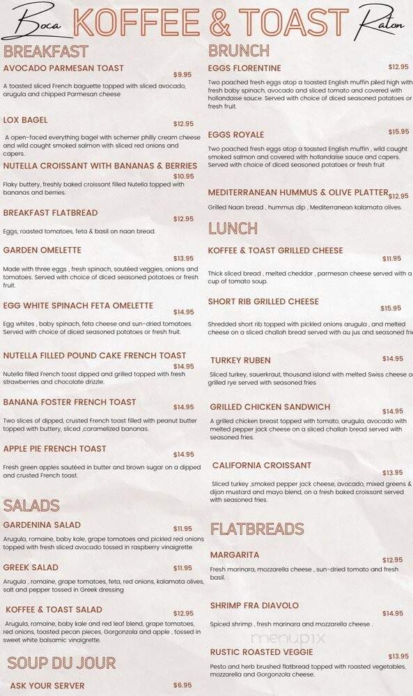 Boca Raton Koffee and Toast - Boca Raton, FL menu_pic