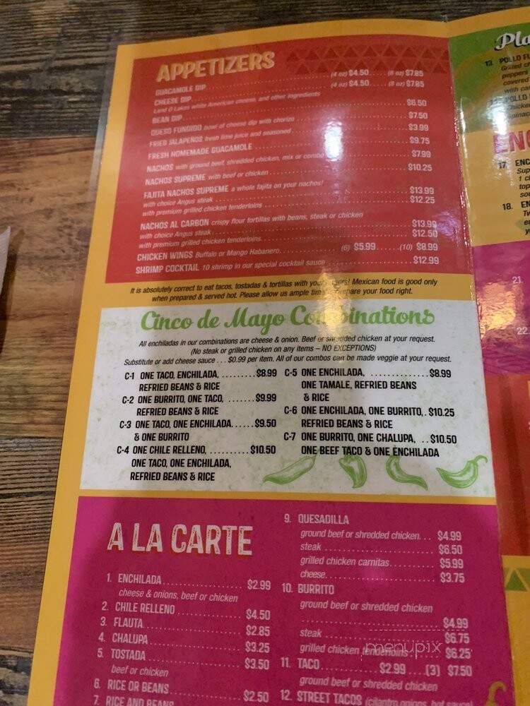 Cinco De Mayo Mexican Restaurant - Franklin, TN menu_pic