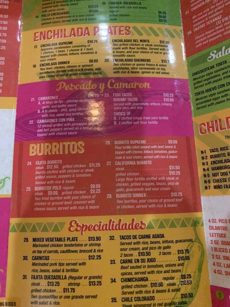 Cinco De Mayo Mexican Restaurant - Franklin, TN menu_pic