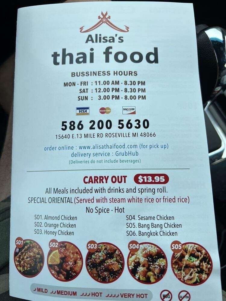 Alisa's Thai Food - Roseville, MI