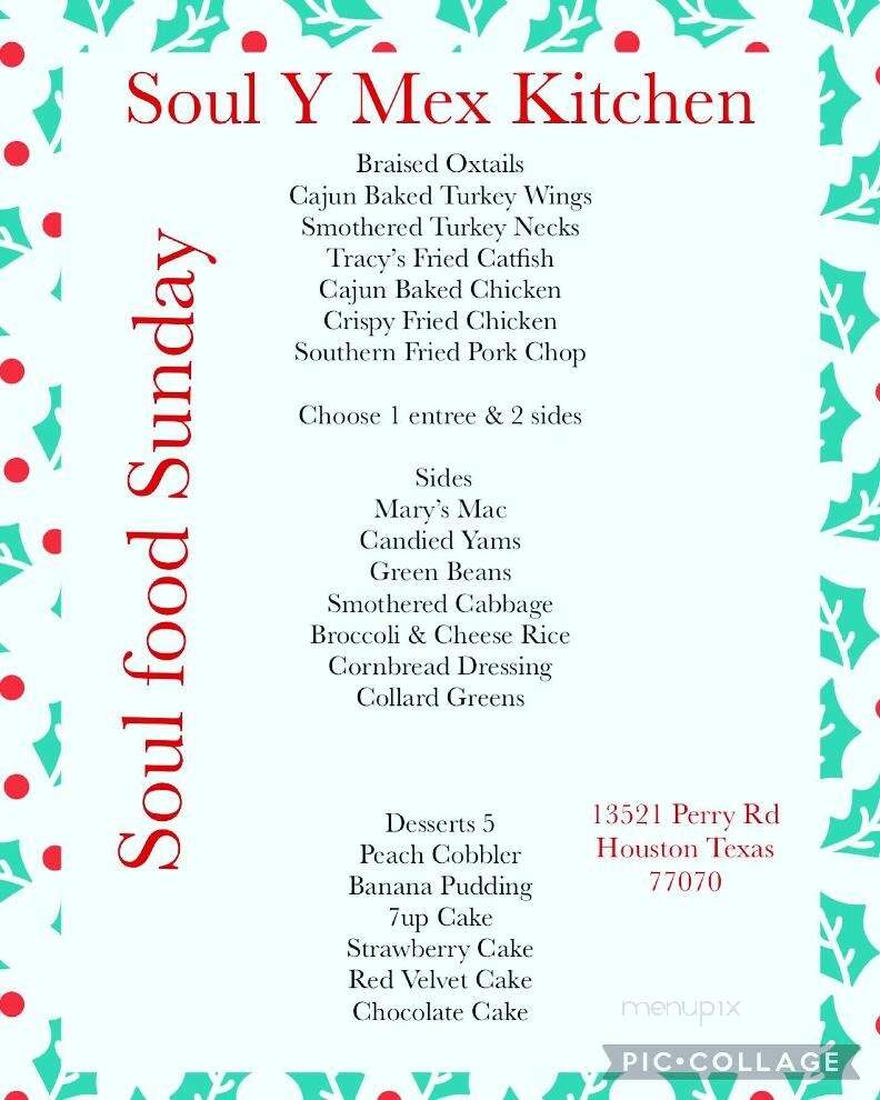 Soul Y Mex Kitchen - Houston, TX menu_pic