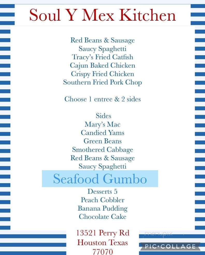 Soul Y Mex Kitchen - Houston, TX menu_pic
