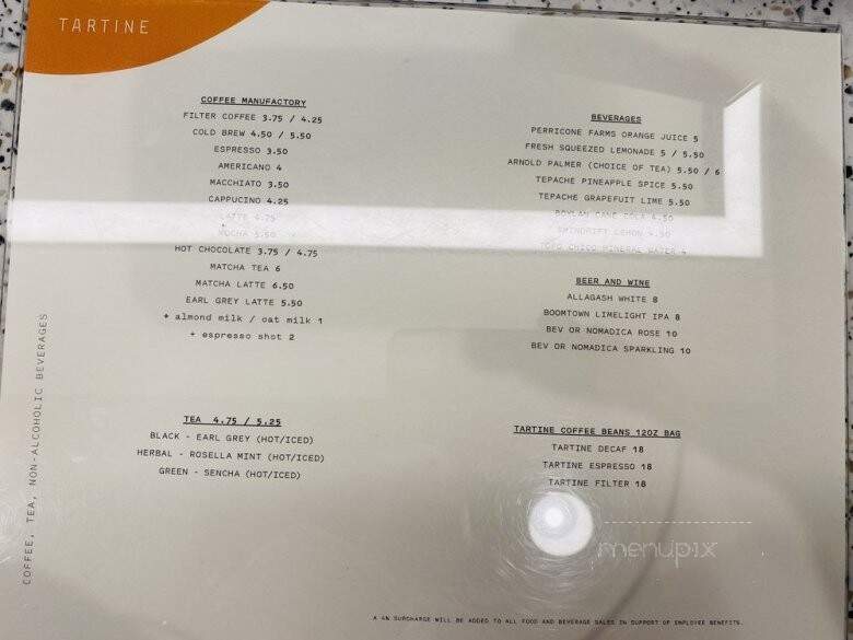 Tartine - Pasadena, CA menu_pic