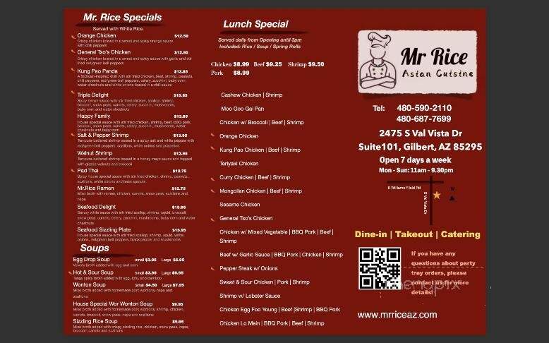 Mr Rice Asian Cuisine - Gilbert, AZ