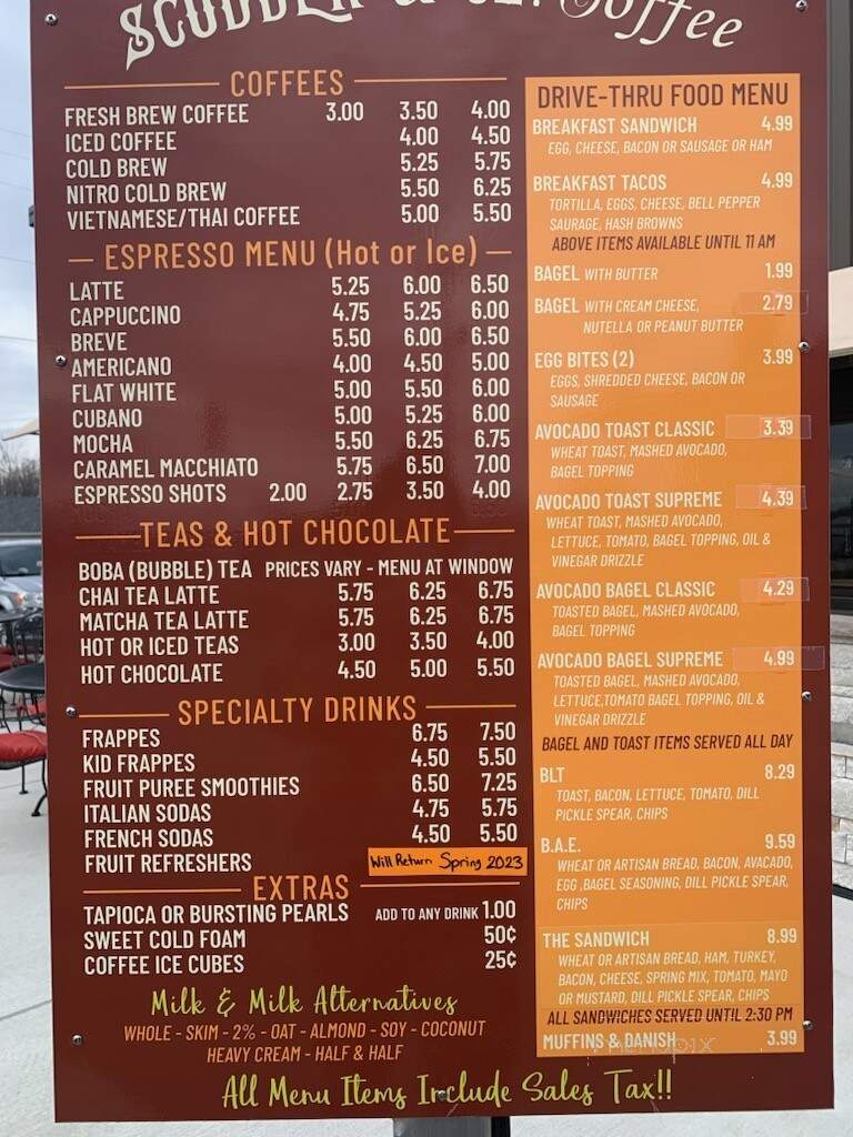 Scudder & Co Coffee - Washington, MO menu_pic