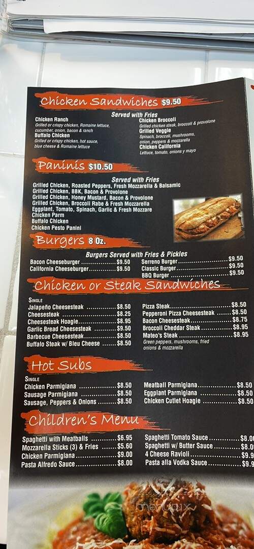 Mateo's Tomato Pie & Restaurant - Hainesport, NJ menu_pic