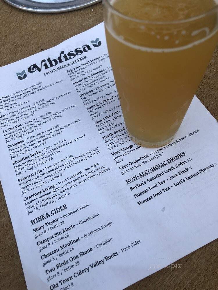 Vibrissa Beer - Winchester, VA menu_pic