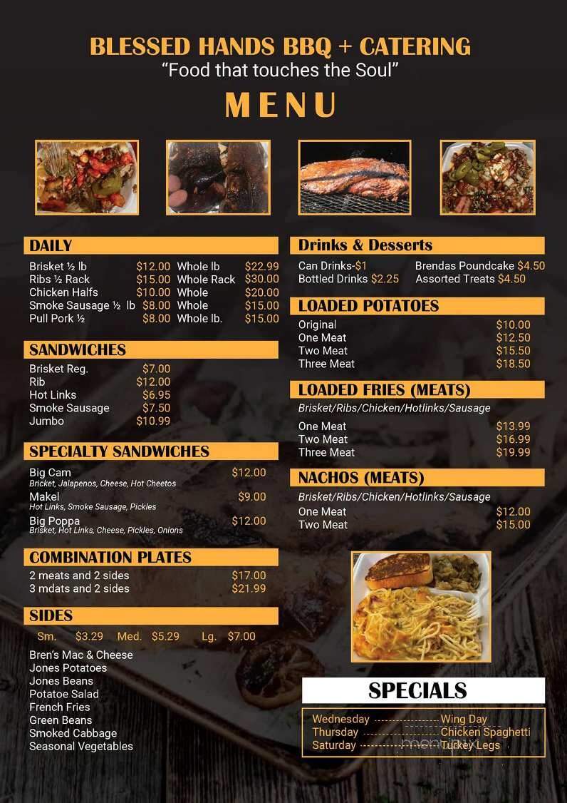 Blessed Hands and BBQ - Tyler, TX menu_pic