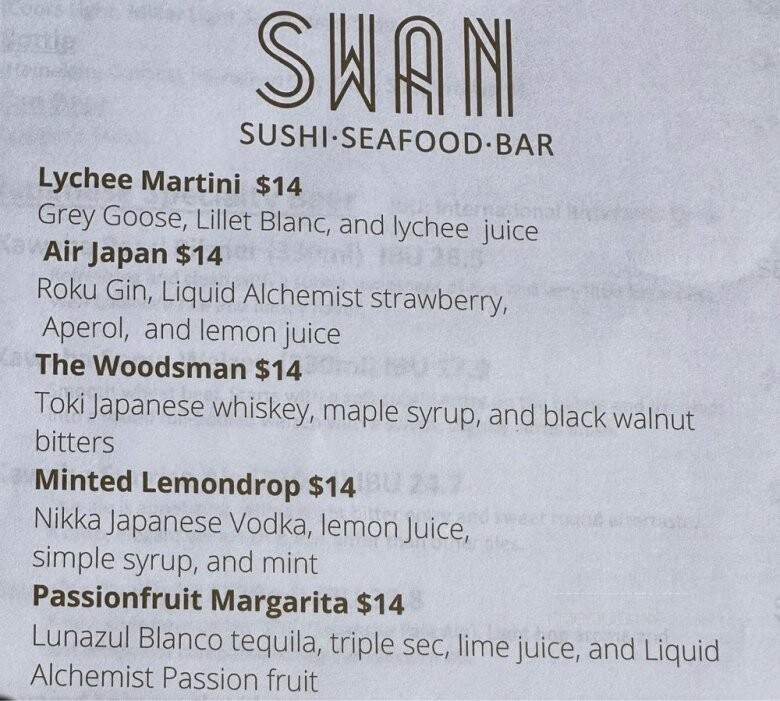 Swan Sushi Seafood Bar - Scottsdale, AZ