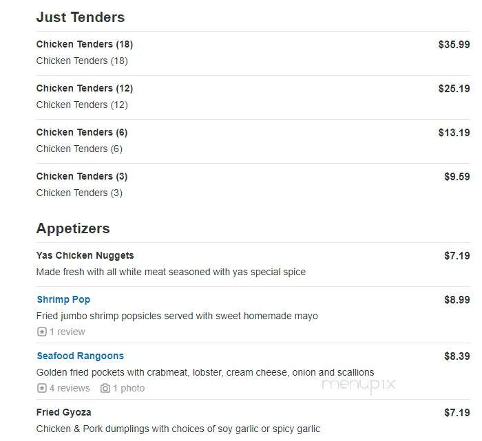 YAS Chicken - Providence, RI menu_pic