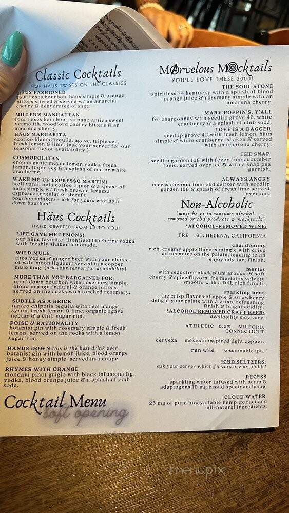 Hop Haus - Berlin, CT menu_pic