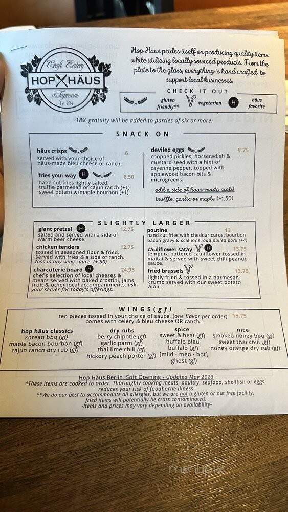 Hop Haus - Berlin, CT menu_pic