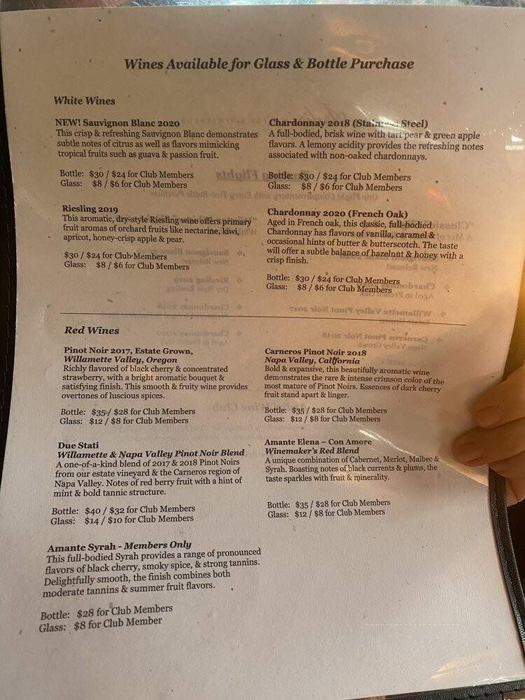 Ardiri Winery & Vineyards - Cornelius, OR menu_pic