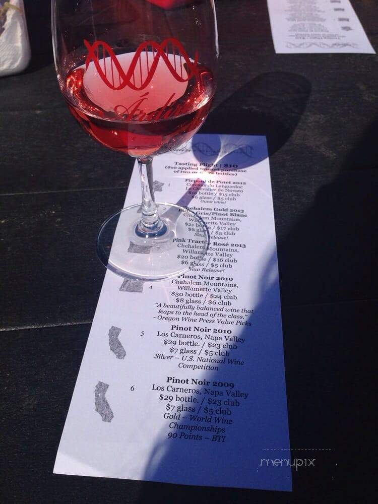 Ardiri Winery & Vineyards - Cornelius, OR menu_pic