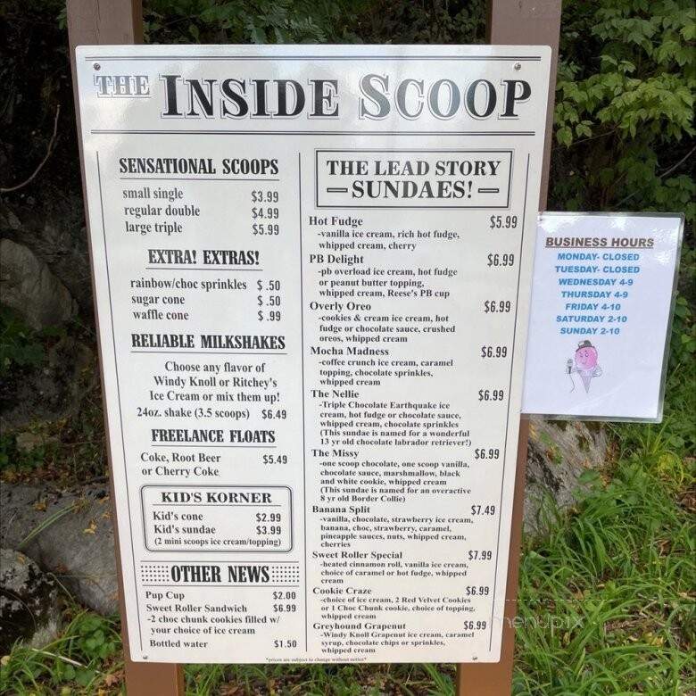 Cabin On King - Shippensburg, PA menu_pic