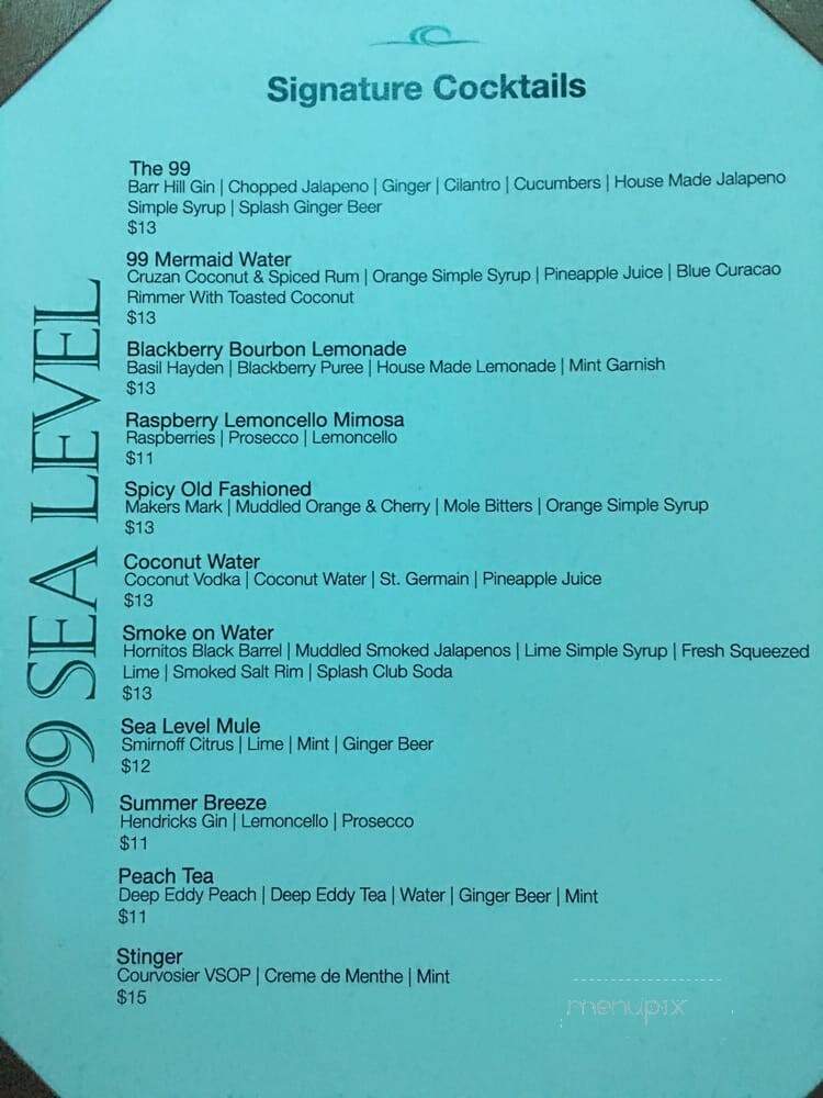 99 Sea Level - Bethany Beach, DE menu_pic