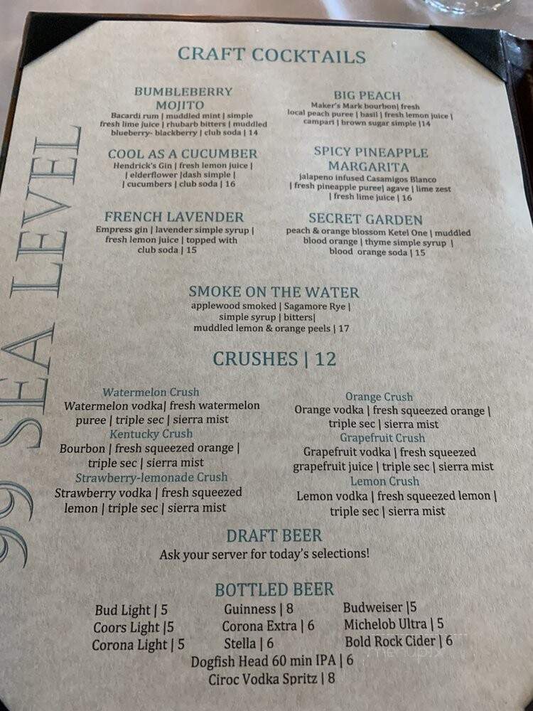 99 Sea Level - Bethany Beach, DE menu_pic