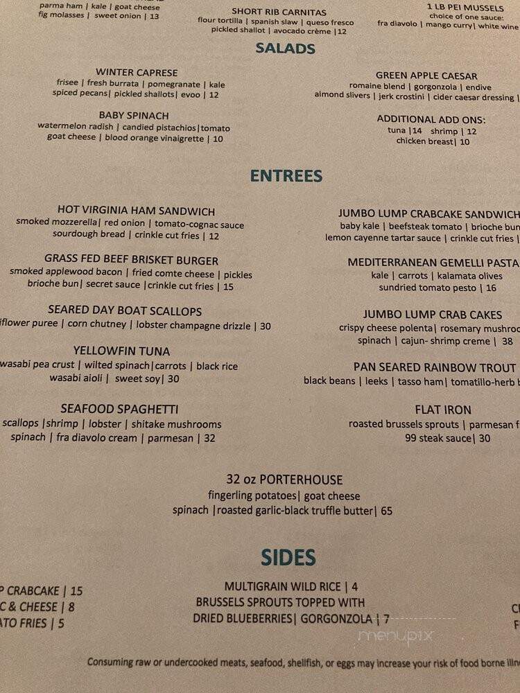 99 Sea Level - Bethany Beach, DE menu_pic