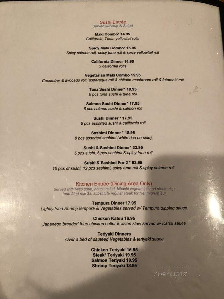 Kyoto Hibachi-Sushi - Wisconsin Dells, WI menu_pic