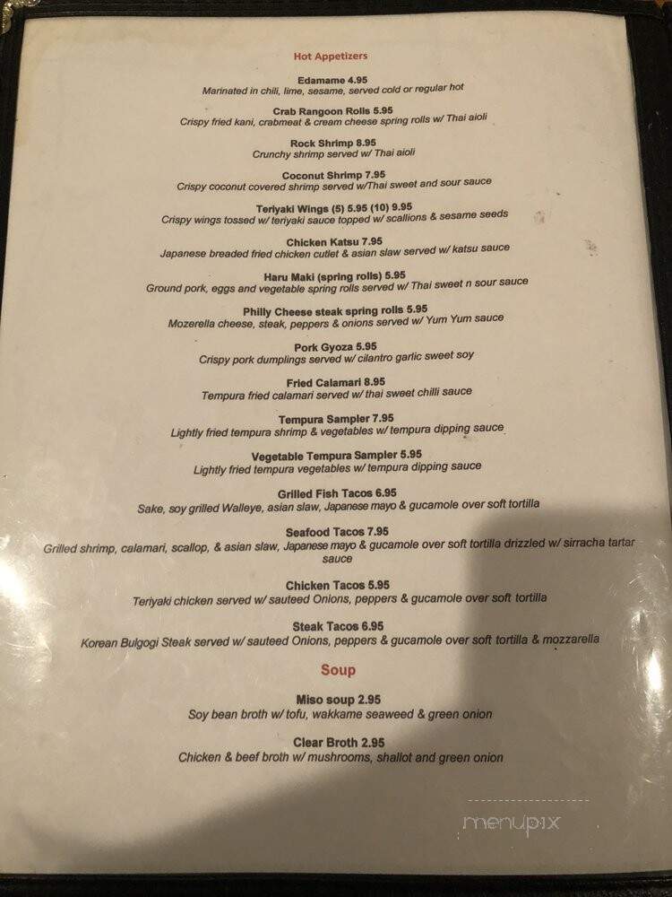 Kyoto Hibachi-Sushi - Wisconsin Dells, WI menu_pic