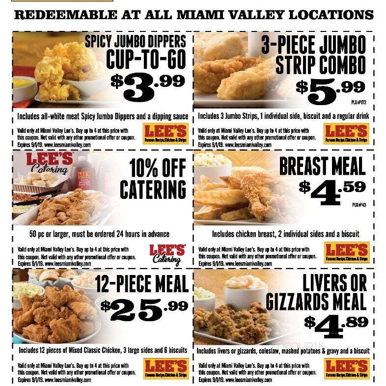 Lee's Famous Recipe - Brookville, OH menu_pic