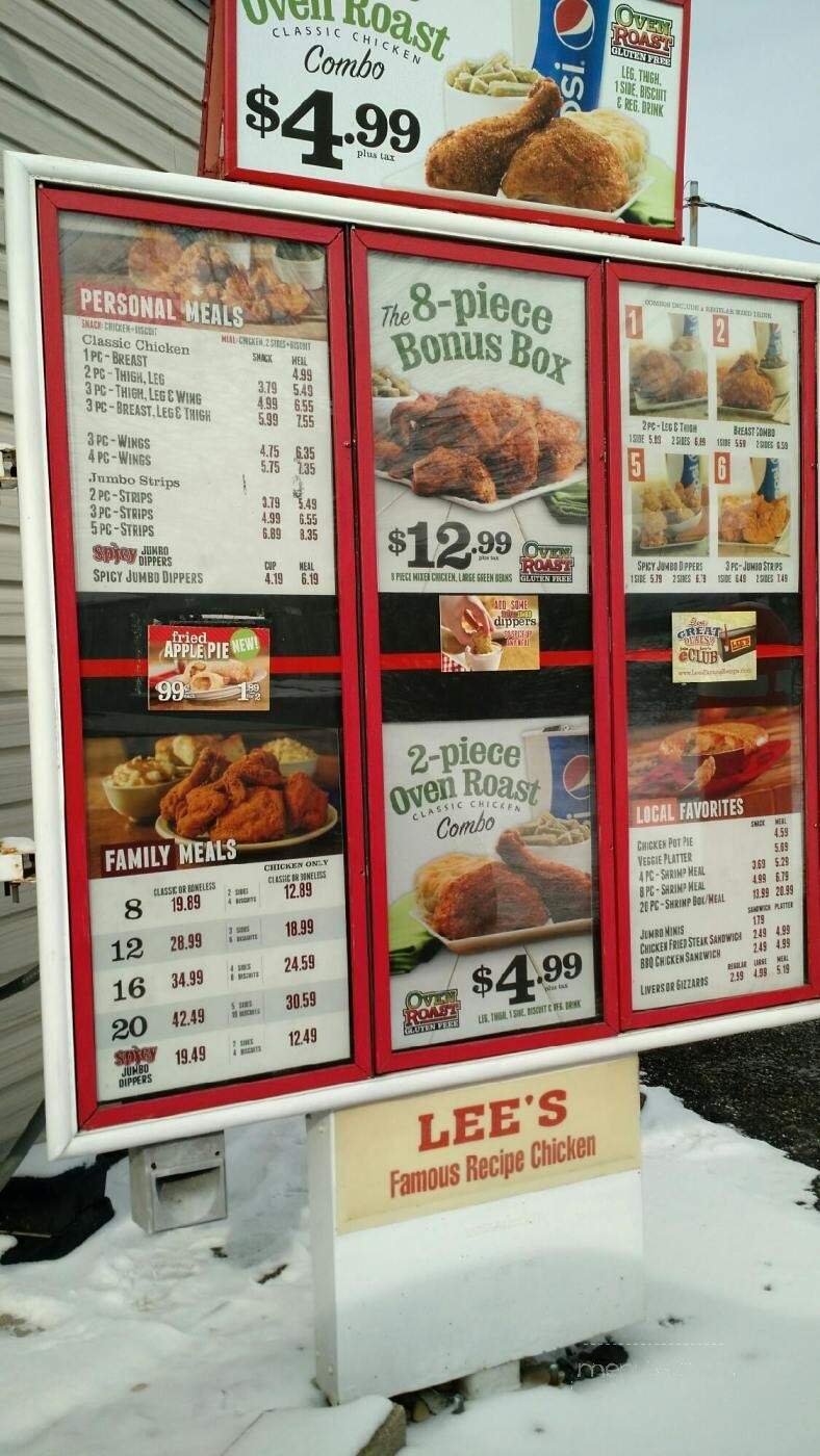 Lee's Famous Recipe - Brookville, OH menu_pic
