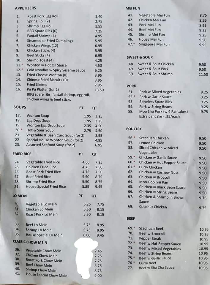 Li's Buffet - Gettysburg, PA menu_pic