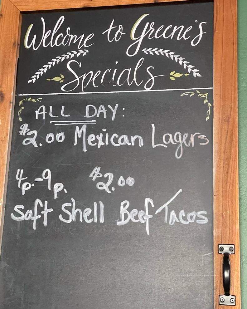 Greene's Pour House - Neenah, WI menu_pic