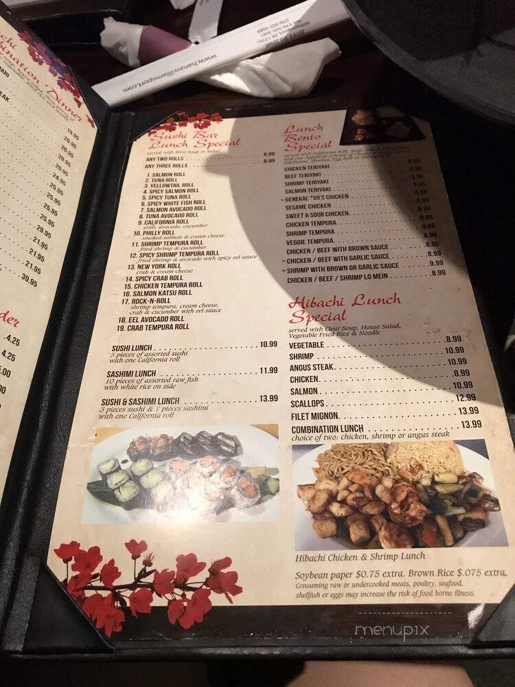 Hana Asian Bistro - Williamsport, PA menu_pic