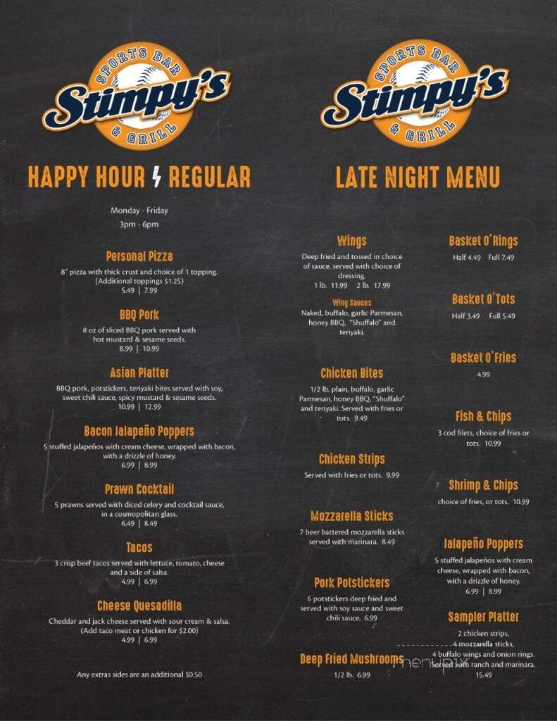 Stimpy's Bar & Grill - Kent, WA menu_pic