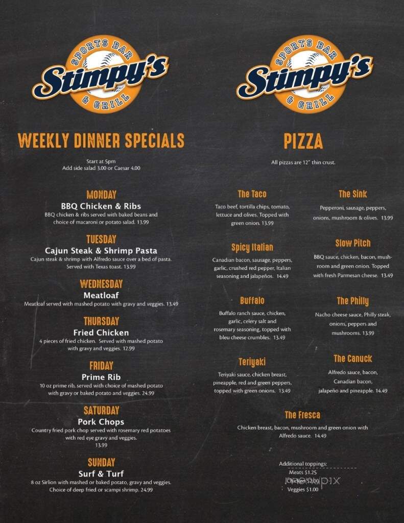 Stimpy's Bar & Grill - Kent, WA menu_pic