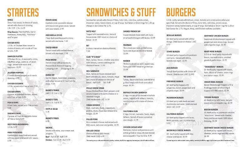 Stimpy's Bar & Grill - Kent, WA menu_pic