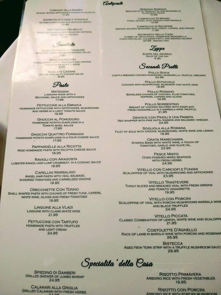 TiraMisu Cucina Romana - Berwyn, PA menu_pic