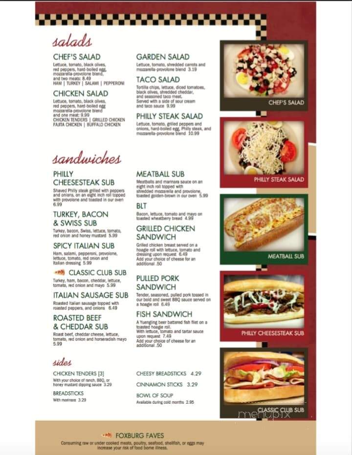 Foxburg Pizza & Country Store - Foxburg, PA menu_pic