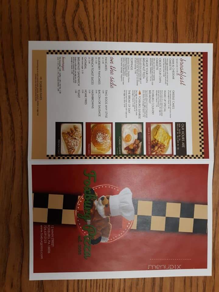 Foxburg Pizza & Country Store - Foxburg, PA menu_pic