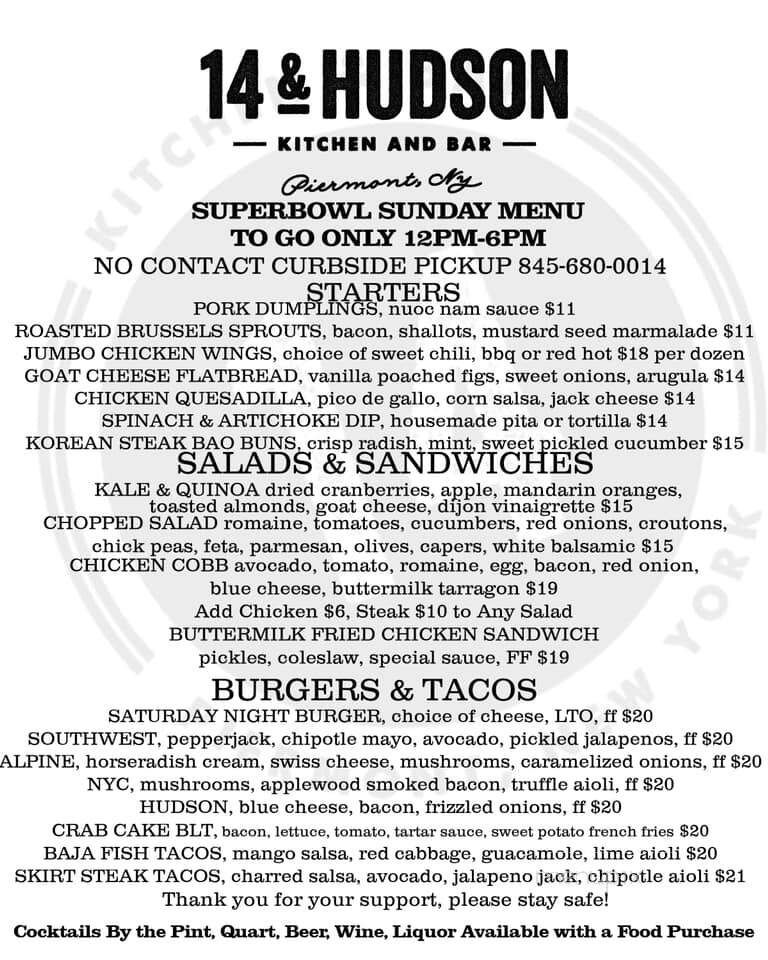 14 & Hudson - Piermont, NY menu_pic