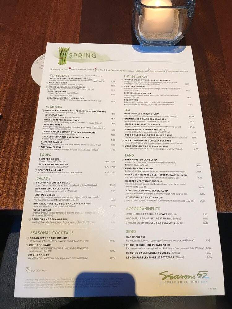 Seasons 52 - Lone Tree, CO menu_pic