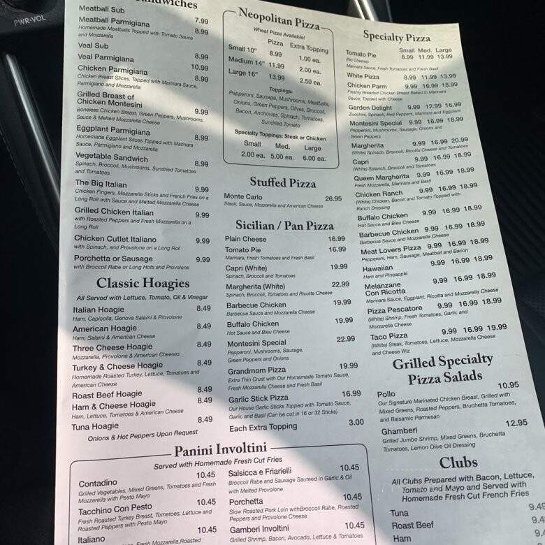 Montesini Pizzeria & Pasta - Evesham Township, NJ menu_pic