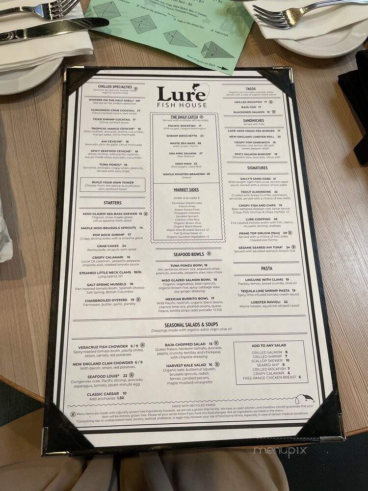 Lure Fish House - Santa Barbara, CA menu_pic