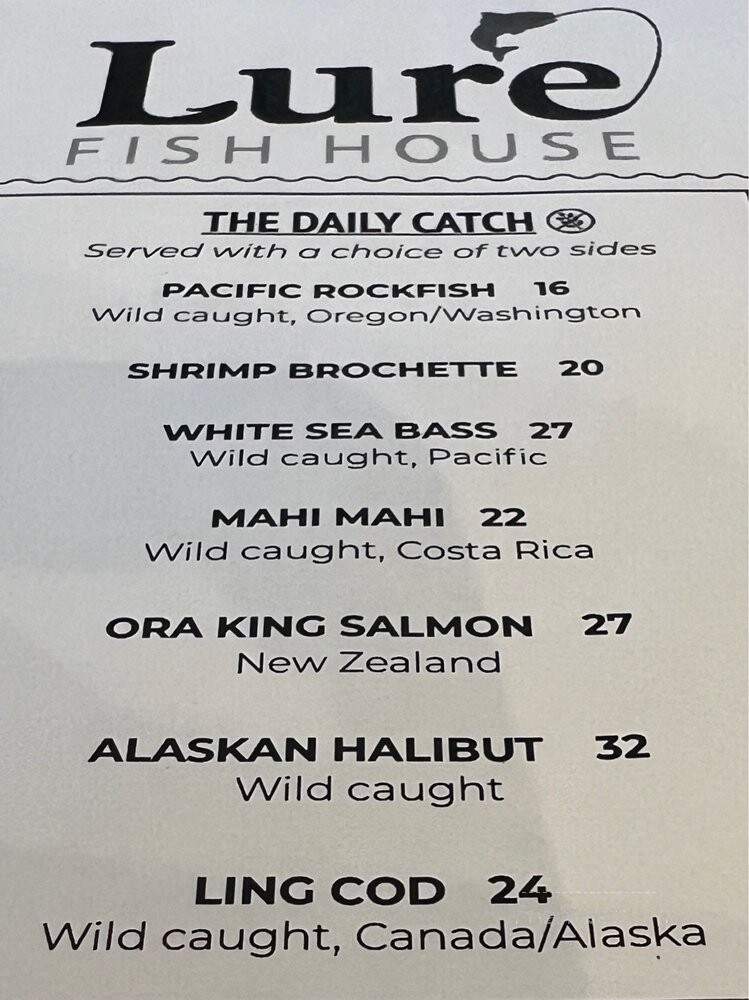Lure Fish House - Santa Barbara, CA menu_pic
