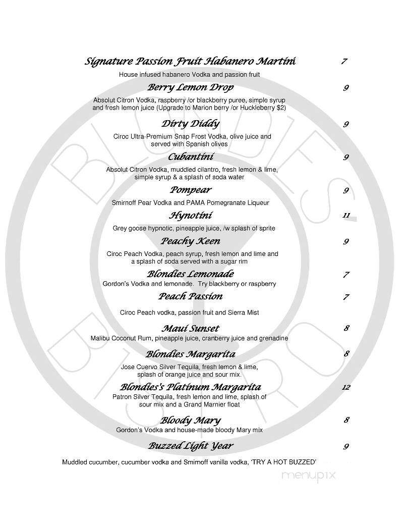 Blondies' Bistro - Grants Pass, OR menu_pic
