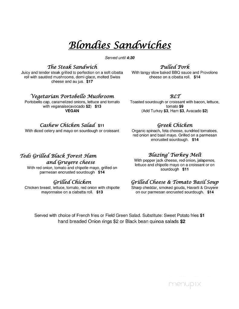 Blondies' Bistro - Grants Pass, OR menu_pic