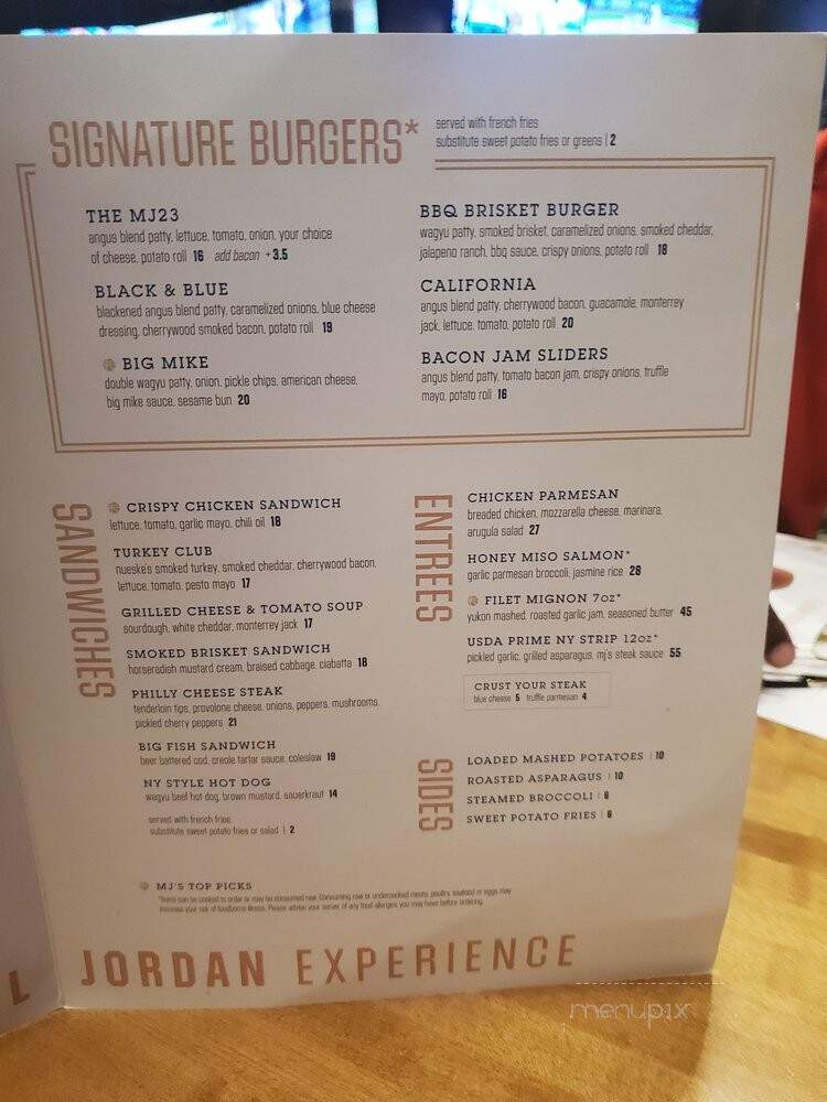 Michael Jordan's 23.Sportcafe - Uncasville, CT menu_pic
