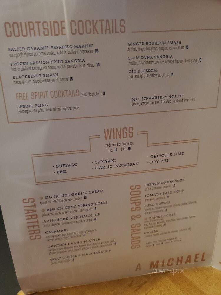 Michael Jordan's 23.Sportcafe - Uncasville, CT menu_pic