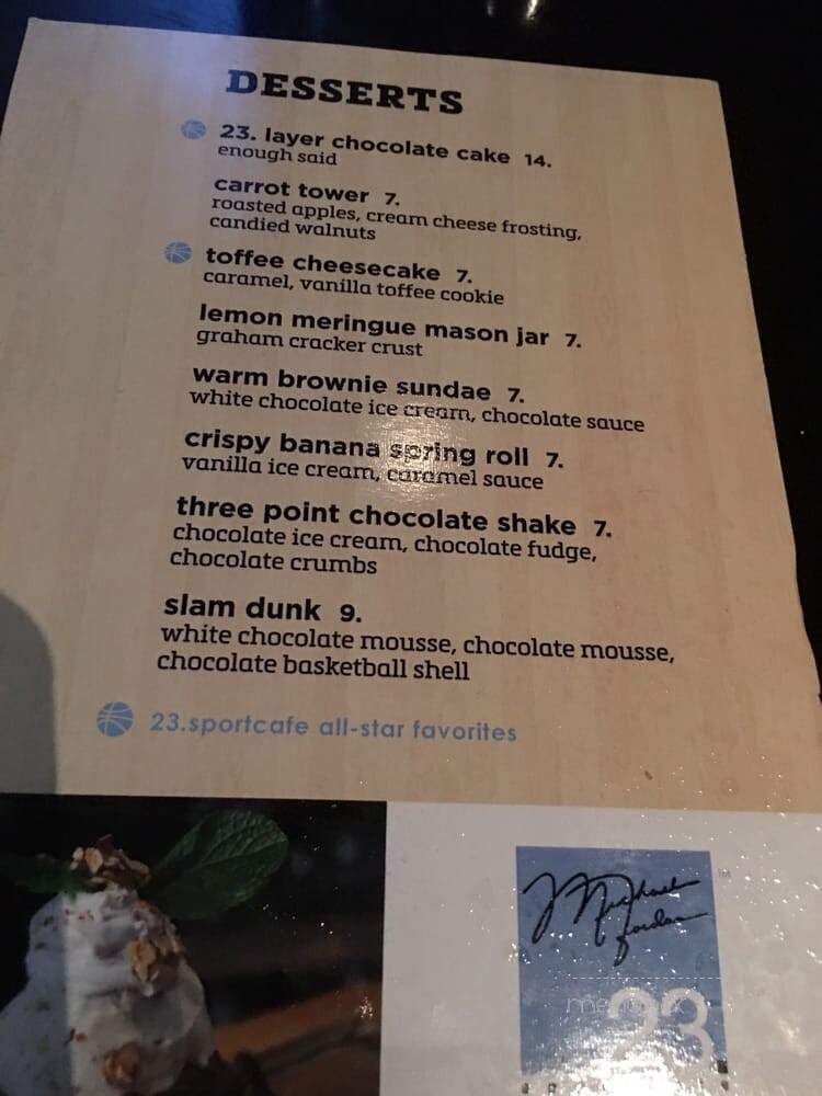 Michael Jordan's 23.Sportcafe - Uncasville, CT menu_pic